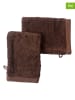 Soft by Perle de Coton 2-delige set: washandjes "Epo" bruin
