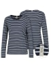 Sublevel Longsleeve in Dunkelblau/ Weiß