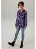 Aniston Bluse in Blau/ Pink