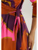 Aniston Jurk auberginekleurig/camel/roze