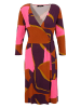 Aniston Jurk auberginekleurig/camel/roze