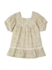 vertbaudet Kleid in Creme/ Orange/ Grün