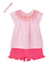 vertbaudet 3-delige outfit lichtroze/roze