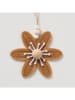 Boltze 3-delige set: deco hangers "Berde" bruin/wit - (H)10 cm