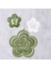 Boltze 3er-Set: Dekoanhänger "Blossy" in Grün/ Weiß - (H)9,4 cm