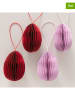 Boltze 4er-Set: Dekoanhänger "Eggo" in Lila/ Bordeaux - (H)8 cm