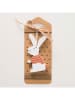Boltze 3-delige set: decohangers "Letti" lichtbruin/wit - (H)10,5 cm