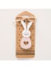 Boltze 3-delige set: decohangers "Letti" lichtbruin/wit - (H)10,5 cm