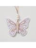 Boltze 3-delige set: deco hangers "Nabi" oranje/beige/lichtblauw - (H)10 cm