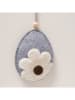 Boltze 2-delige set: deco hangers "Nayla" blauw/grijs - (H)14 cm