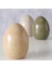 Boltze 3er-Set: Dekoaufsteller "Mylana" in Creme/ Beige/ Grün - (H)12 x Ø 9 cm