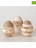 Boltze 3er-Set: Dekoaufsteller "Nalio" in Creme/ Hellbraun - (H)20 cm