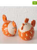 Boltze 2er-Set: Dekofiguren "Agathy" in Orange/ Creme - (H)12 cm