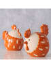 Boltze Figurki dekoracyjne (2 szt.) "Agathy" w kolorze pomarańczowo-kremowym - wys. 12 cm