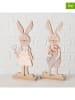 Boltze 2er-Set: Dekofiguren "Belia" in Hellbraun/ Creme/ Grau - (H)33,5 cm