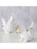 Boltze 2-delige set: deco figuren "Blair" wit/goudkleurig - (H)10,5 cm