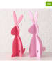 Boltze 2er-Set: Dekofiguren "Freddo" in Rosa/ Pink - (H)60 cm