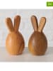 Boltze 2-delige set: decofiguren "Wilhelmy" bruin/lichtbruin - (H)8 cm