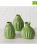 Boltze 3-delige set: vazen "Esko" groen - (H)11 x Ø 10 cm