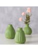 Boltze 3-delige set: vazen "Esko" groen - (H)11 x Ø 10 cm