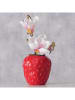 Boltze Vaas "Strawberry" rood/groen - (H)16 x Ø 14 cm