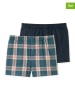 Schiesser 2-delige set: boxershorts groen/zwart