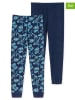 Schiesser 2-delige set: lange onderbroeken donkerblauw