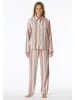 Schiesser Pyjama in Creme/ Orange/ Grau