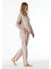 Schiesser Pyjama in Creme/ Orange/ Grau