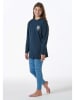 Schiesser Pyjama donkerblauw/blauw