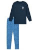 Schiesser Pyjama donkerblauw/blauw