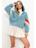 Trend Alacati Sweatjacke in Hellblau