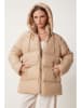 Happiness Istanbul Doorgestikte jas beige