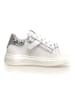 Naturino Leder-Sneakers "Ollip zip" in Weiß/ Silber