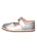 lamino Leren ballerina's met bandje zilverkleurig