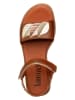 lamino Leren sandalen lichtbruin