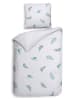 HNL Beddengoedset "Hailee" wit/turquoise