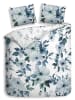 HNL Mako-satijnen beddengoedset "Kristoffer" wit/blauw