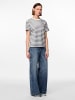 Pieces Shirt in Grau/ Weiß
