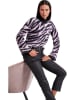 Heine Pullover in Schwarz/ Lila/ Weiß