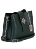 Anna Morellini Leren schoudertas "Elianna" donkergroen - (B)22 x (H)19 x (D)10 cm