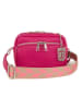 Lucca Baldi Leren schoudertas "Feltre" roze - (B)19 x (H)15 x (D)7 cm