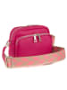 Lucca Baldi Leren schoudertas "Feltre" roze - (B)19 x (H)15 x (D)7 cm
