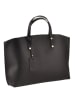 Mila Blu Leren handtas "Castagno" zwart - (B)48 x (H)30 x (D)12 cm