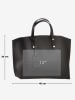 Mila Blu Leren handtas "Castagno" zwart - (B)48 x (H)30 x (D)12 cm