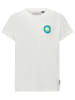 Retour Shirt "Ves" in Weiß/ Türkis/ Beige
