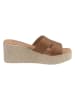 Heine Leren slippers beige/lichtbruin