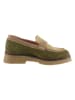 Heine Leren mocassins kaki