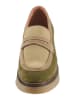 Heine Leren mocassins kaki