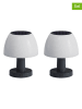 lumisky Solarne lampy stołowe (2 szt.) w kolorze biało-czarnym - wys. 13,5 x Ø15,3 cm
